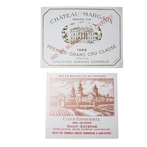 Set of 2 Vintage French Winery Posters, Cardboard Mounted and Ready for Framing